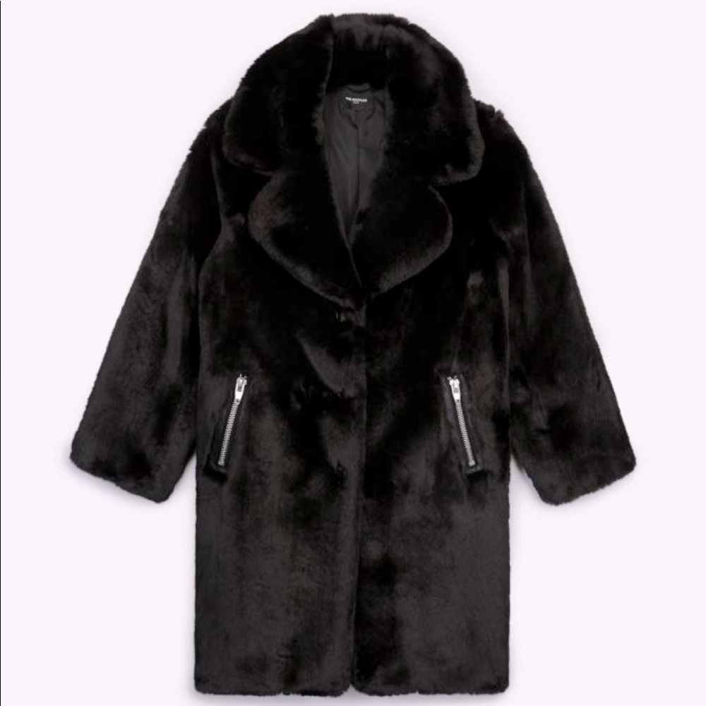The Kooples Black faux fur coat
